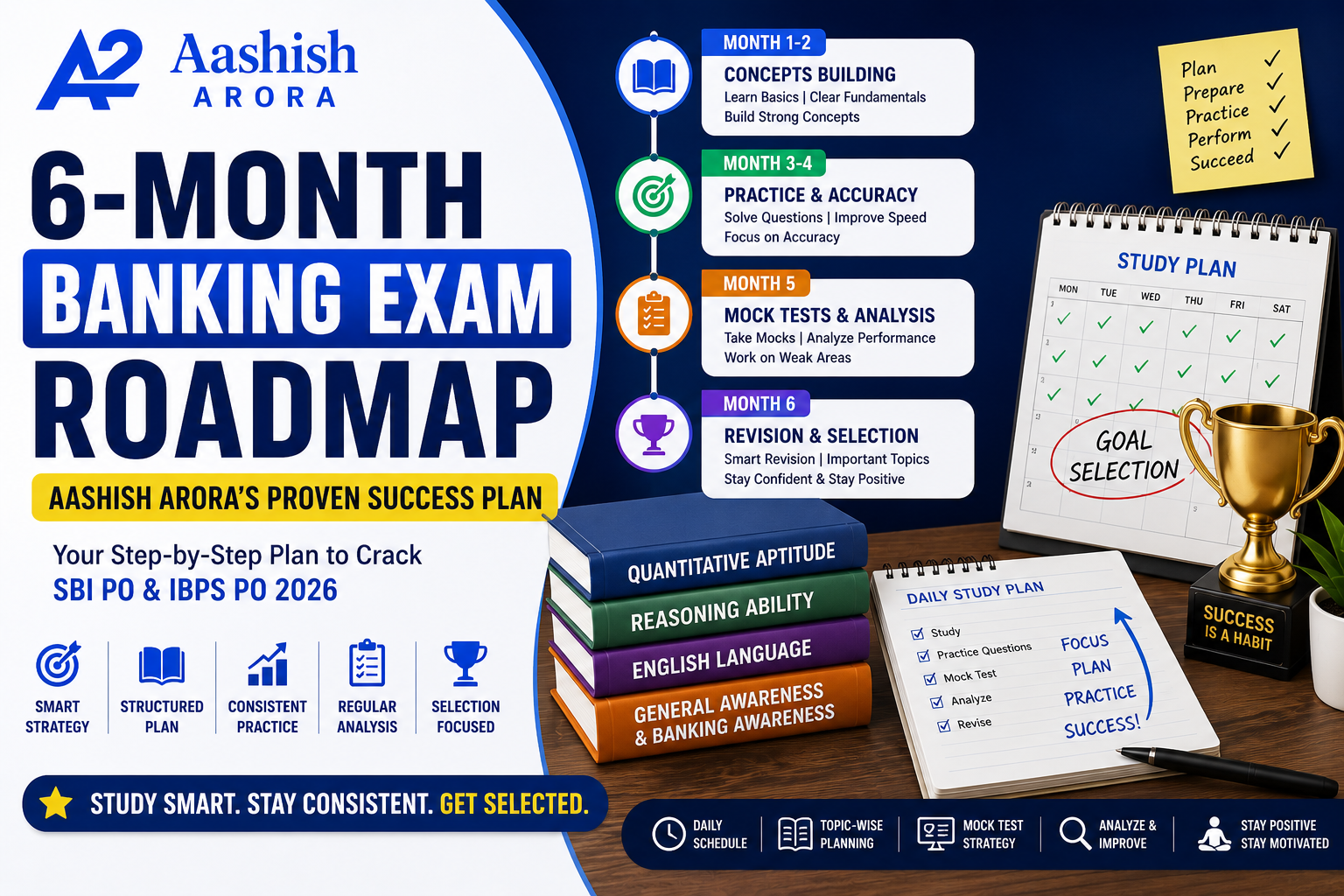 Aashish Arora's 6-Month Banking Exam Preparation Roadmap for SBI PO & IBPS PO 2026
