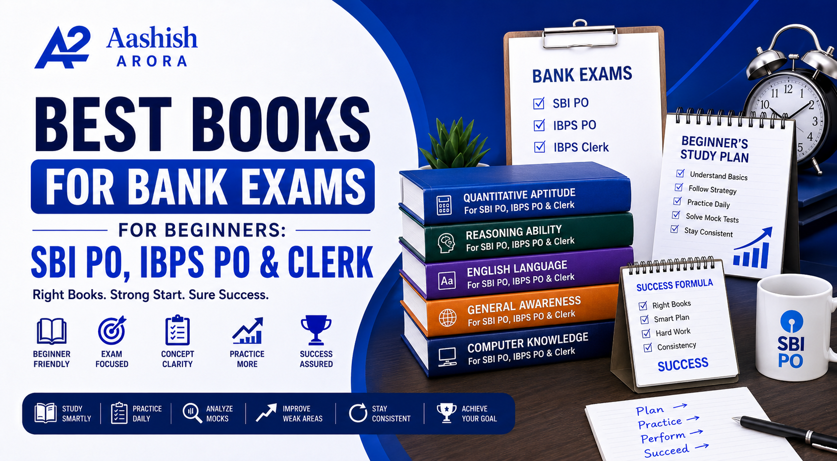 Best Books For Bank Exams For Beginners SBI PO, IBPS PO & Clerk